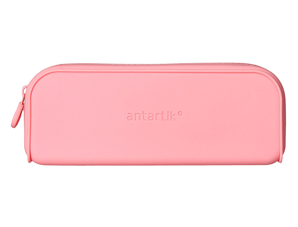 ESTUCHE PORTATODO ANTARTIK PRISMA SILICONA SOFT RECTANGULAR 185X50X75 MM ROSA CHICLE