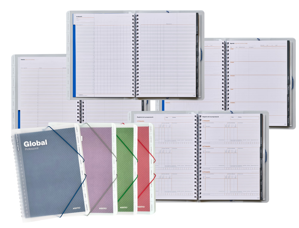 CARPETA GLOBAL CATALAN ADDITIO DIN A4 CON EVALUACION CONTINUA PROGRAMACION TUTORIA Y REUNIONES