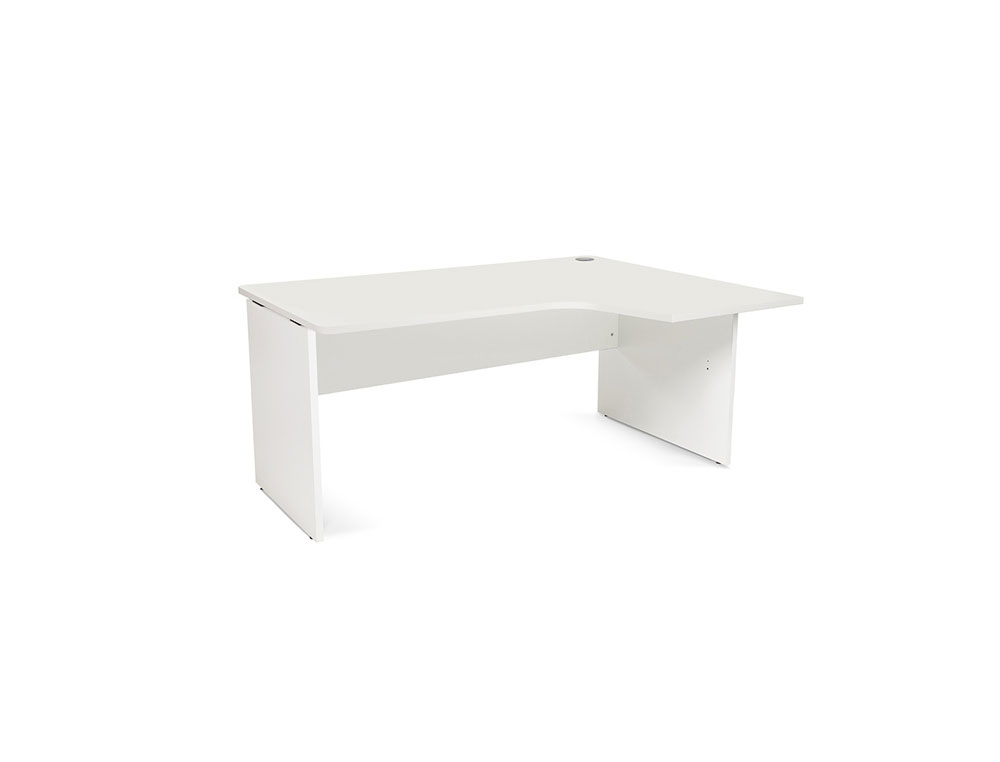MESA ROCADA SERIE WORK 160X110X76 CM DERECHA ACABADO AW04 BLANCO/BLANCO