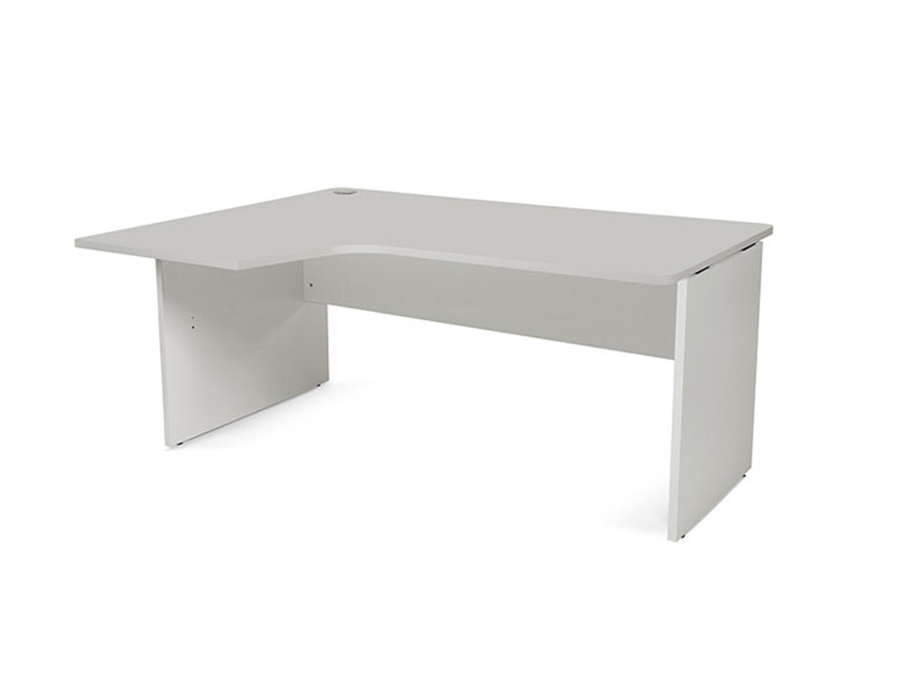 MESA ROCADA SERIE WORK 160X110X76 CM IZQUIERDA ACABADO AN02 GRIS/GRIS