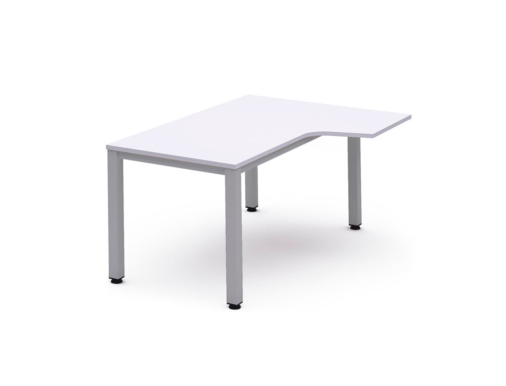 MESA OFICINA ROCADA SERIE EXECUTIVE FORMA EN L DERECHA 160X110 CM ACABADO GRIS/BLANCO