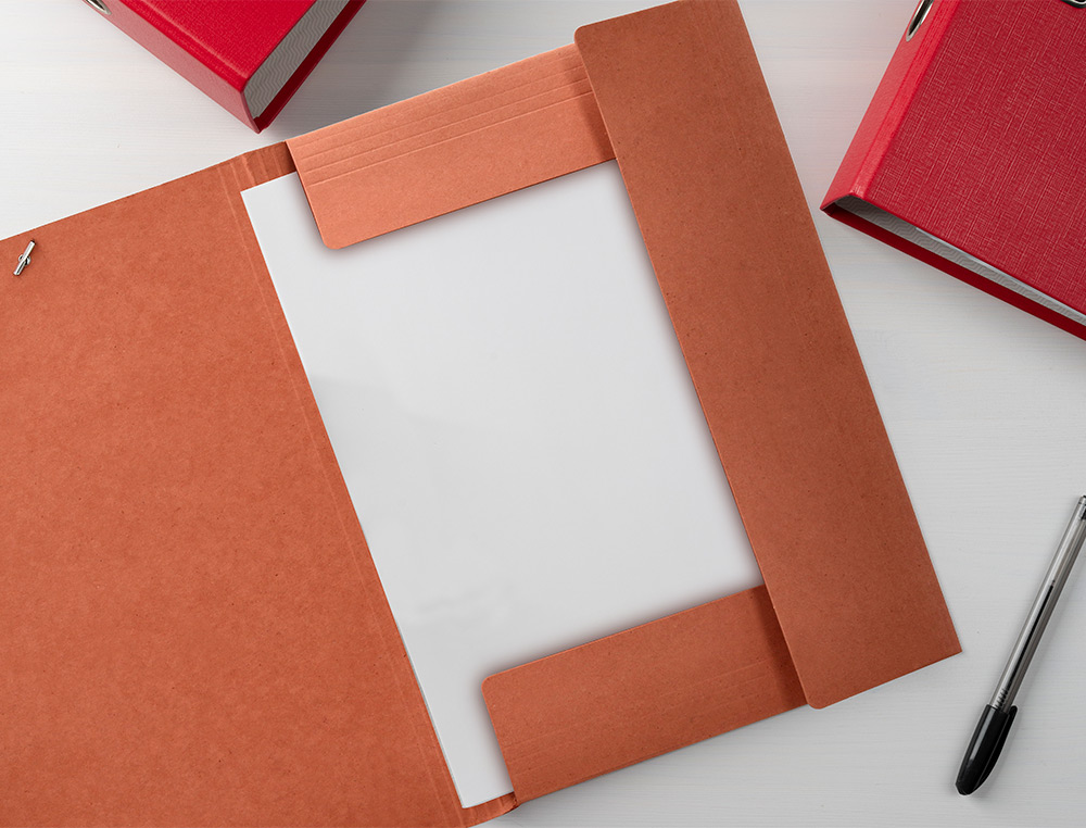 CARPETA LIDERPAPEL GOMAS TRES SOLAPAS CARTON COMPACTO FOLIO COLOR CUERO