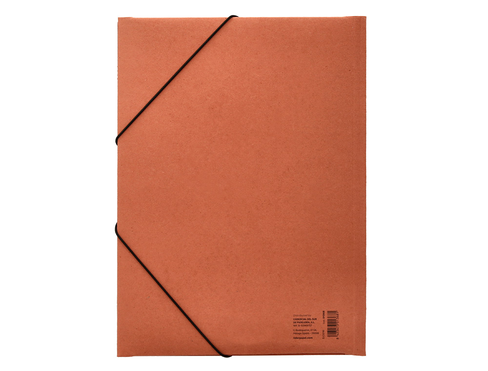 CARPETA LIDERPAPEL GOMAS TRES SOLAPAS CARTON COMPACTO FOLIO COLOR CUERO
