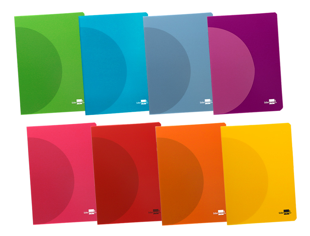 LIBRETA LIDERPAPEL 360 TAPA DE PLASTICO A4 48 HOJAS 90GR CUADRO 3MM CON MARGEN COLORES SURTIDOS