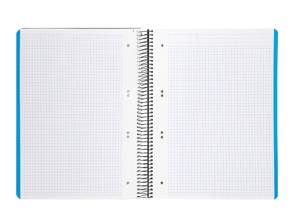 CUADERNO ESPIRAL LIDERPAPEL A5 MICRO WONDER TAPA PLASTICO 120H 90GR CUADRO 5MM 5 BANDAS 6 TALADROS COLOR NEGRO