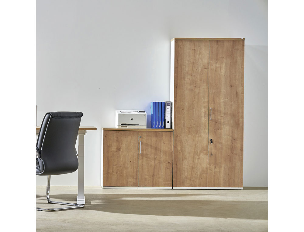 ARMARIO ROCADA CON DOS CAJONES SERIE STORE 78X90X45 CM ACABADO AN04 GRIS/BLANCO