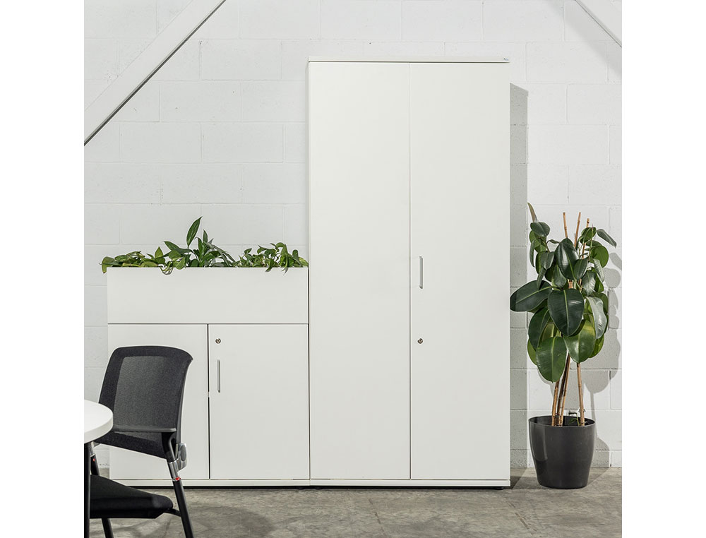 ARMARIO ROCADA CON DOS CAJONES SERIE STORE 78X90X45 CM ACABADO AW04 BLANCO/BLANCO