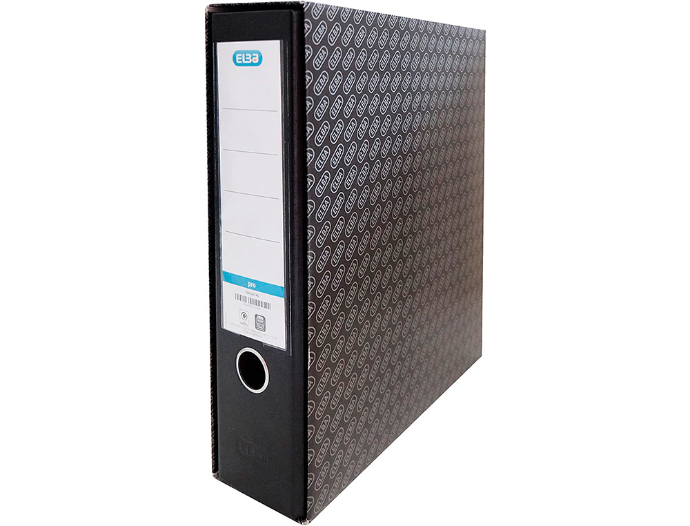 CAJA ARCHIVADOR DE PALANCA CARTON FORRADO ELBA DIN A4 LOMO 85 MM NEGRO