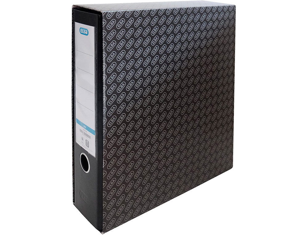 CAJA ARCHIVADOR DE PALANCA CARTON FORRADO ELBA DIN A4 LOMO 85 MM NEGRO