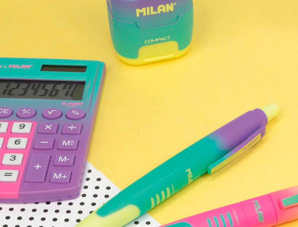 BOLIGRAFO MILAN COMPACT SUNSET RETRACTIL TINTA AZUL PUNTA 1 MM COLORES SURTIDOS