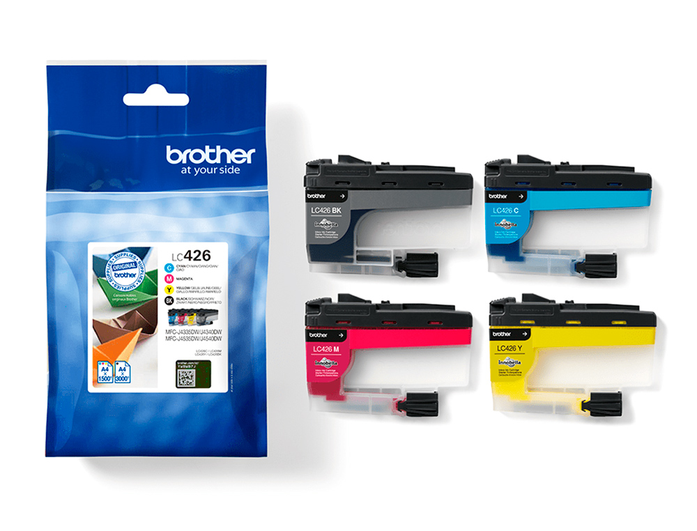 INK-JET BROTHER LC426VAL MFCJ4340DW / 4540DW / 4540DWXL PACK 4 COLORES 3000 PAGINAS NEGRO Y 1500 PAGINAS