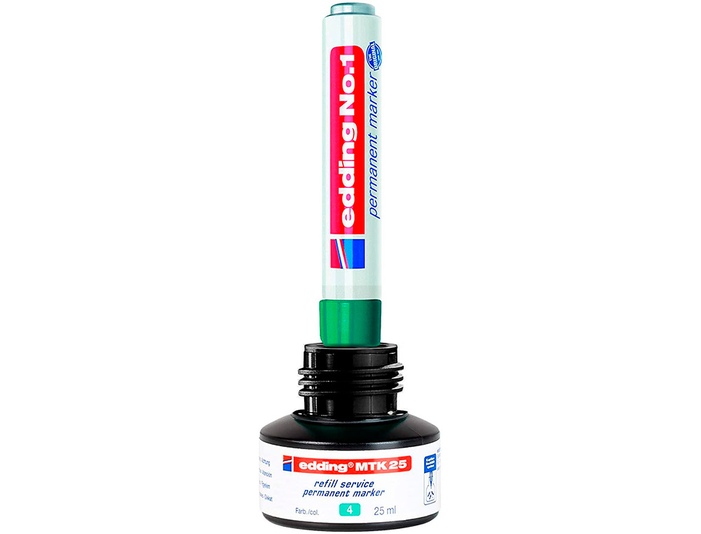TINTA ROTULADOR EDDING MTK25 CON SISTEMA CAPILAR COLOR VERDE BOTE 25 ML