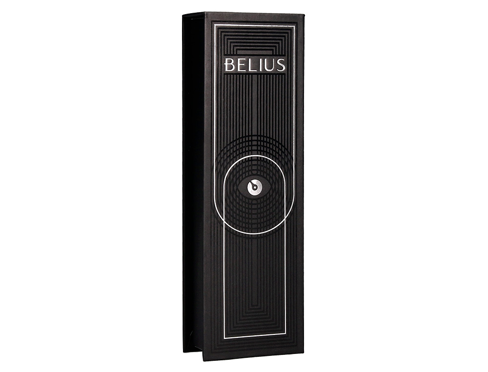 ROLLER BELIUS TURBO ALUMINIO TEXTURA PUNTEADA COLOR NEGRO Y PLATEADO TINTA AZUL CAJA DE DISEO