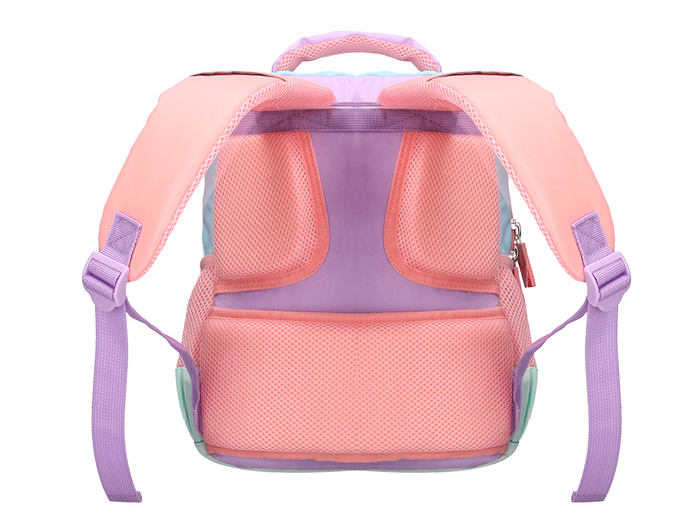 MOCHILA ESCOLAR LIDERPAPEL MULTIBOLSILLO INFANTIL AZUL ROSA MORADO 350X110X270 MM