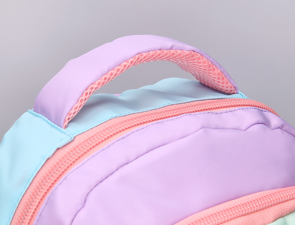 MOCHILA ESCOLAR LIDERPAPEL MULTIBOLSILLO INFANTIL AZUL ROSA MORADO 350X110X270 MM