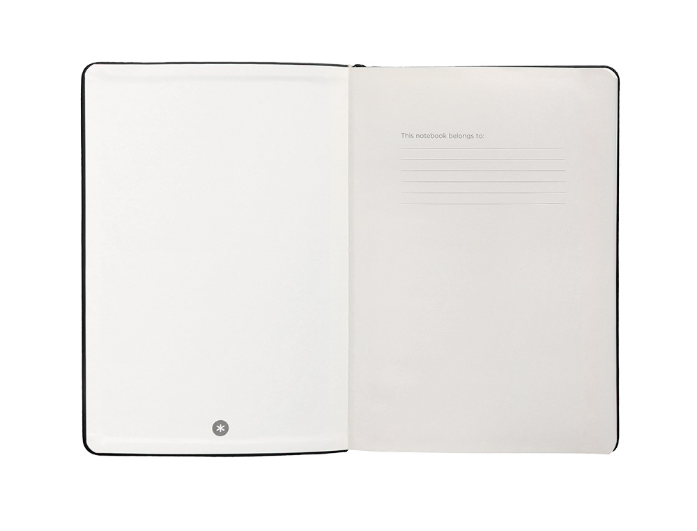 CUADERNO CON GOMILLA ANTARTIK NOTES TAPA DURA A4 HOJAS CUADRICULA NEGRO 100 HOJAS 80 GR FSC