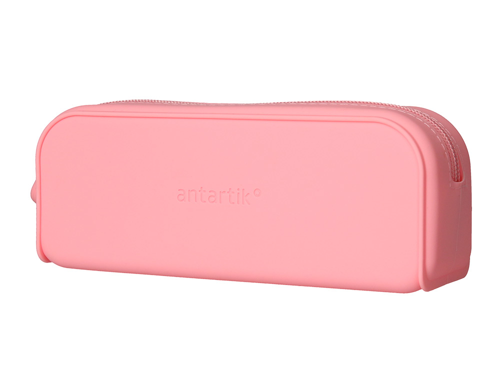 ESTUCHE PORTATODO ANTARTIK PRISMA SILICONA SOFT RECTANGULAR 185X50X75 MM ROSA CHICLE