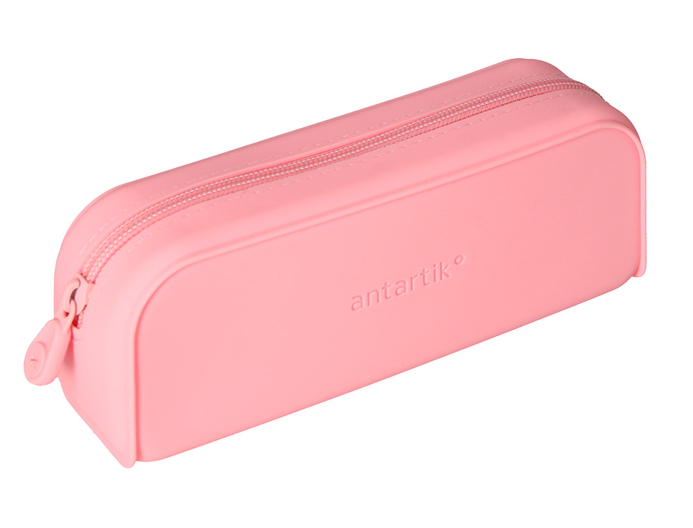 ESTUCHE PORTATODO ANTARTIK PRISMA SILICONA SOFT RECTANGULAR 185X50X75 MM ROSA CHICLE