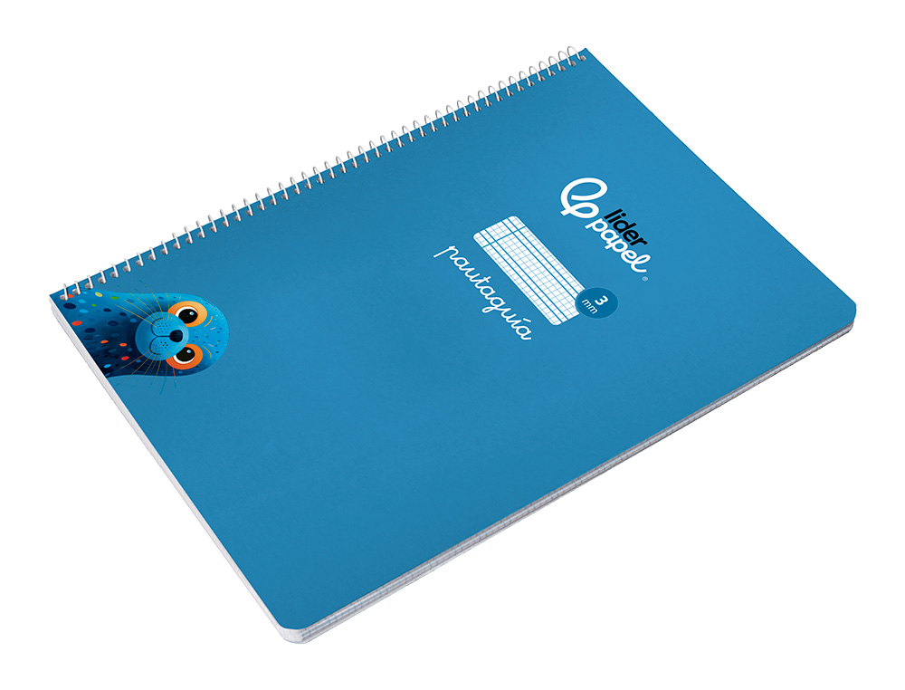 CUADERNO ESPIRAL LIDERPAPEL A4 PAUTAGUIA TAPA BLANDA 80H 75GR CUADRO PAUTADO 3MM COLOR AZUL