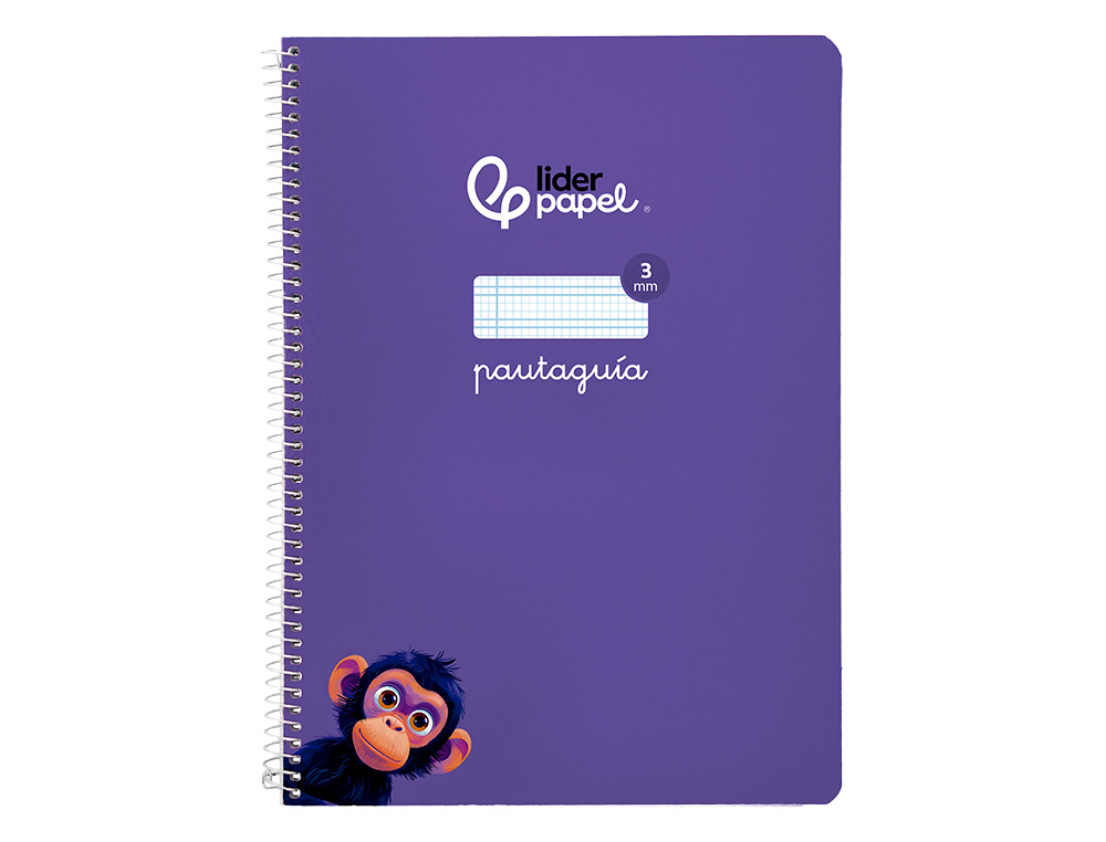 CUADERNO ESPIRAL LIDERPAPEL A4 PAUTAGUIA TAPA BLANDA 80H 75GR CUADRO PAUTADO 3MM COLOR LILA