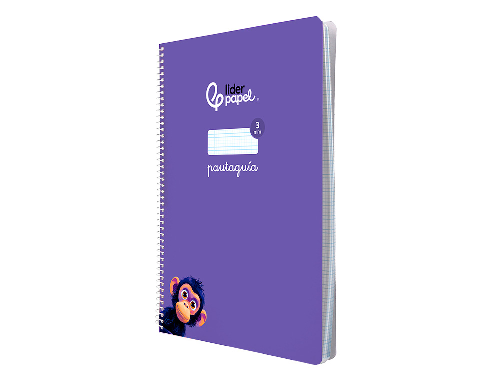CUADERNO ESPIRAL LIDERPAPEL A4 PAUTAGUIA TAPA BLANDA 80H 75GR CUADRO PAUTADO 3MM COLOR LILA