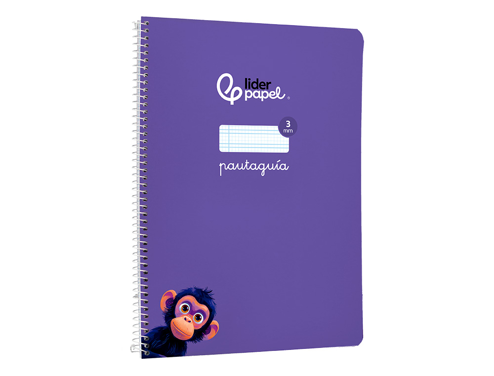 CUADERNO ESPIRAL LIDERPAPEL A4 PAUTAGUIA TAPA BLANDA 80H 75GR CUADRO PAUTADO 3MM COLOR LILA