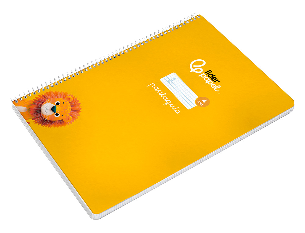 CUADERNO ESPIRAL LIDERPAPEL A4 PAUTAGUIA TAPA BLANDA 80H 75GR CUADRO PAUTADO 4MM COLOR AMARILLO