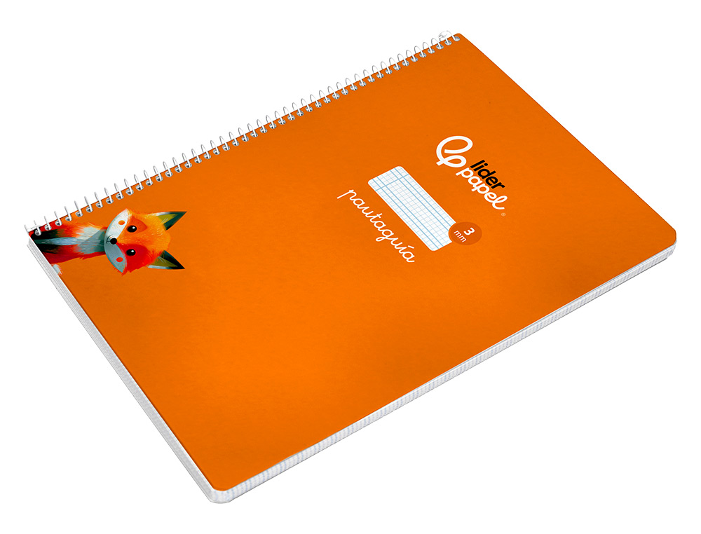CUADERNO ESPIRAL LIDERPAPEL A4 PAUTAGUIA TAPA BLANDA 80H 75GR CUADRO PAUTADO 4MM COLOR NARANJA