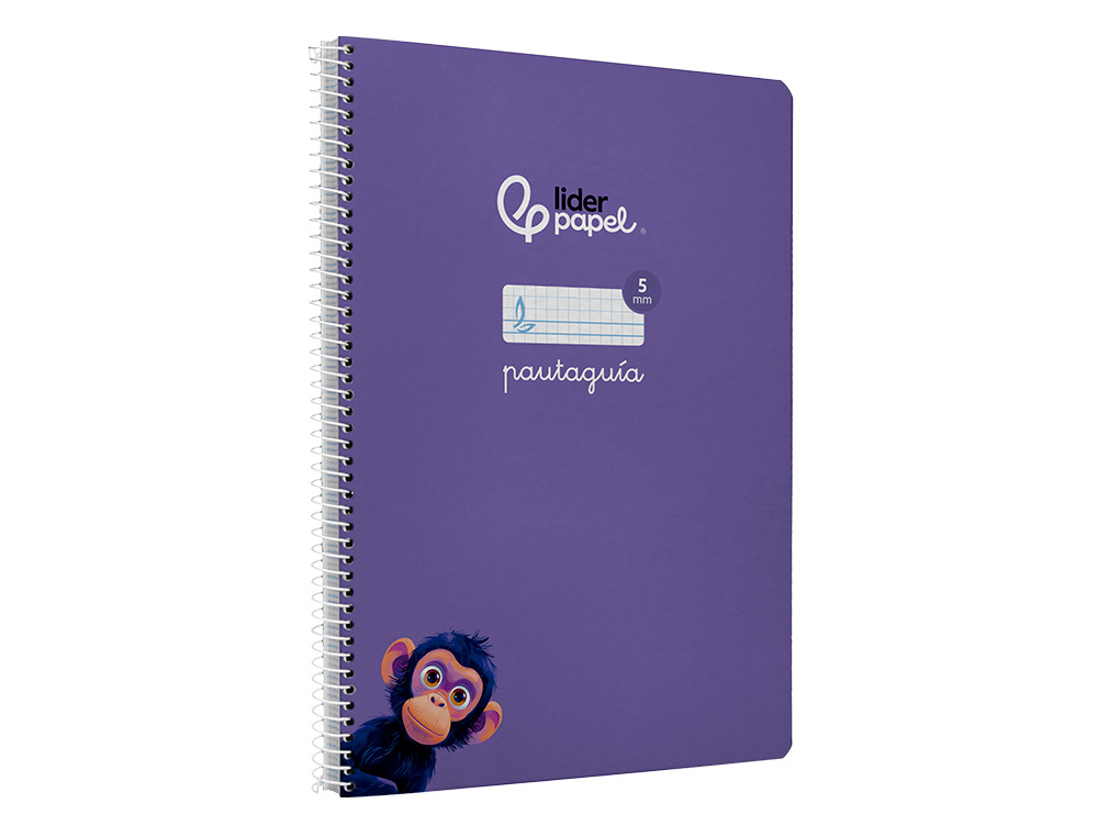 CUADERNO ESPIRAL LIDERPAPEL A4 PAUTAGUIA TAPA BLANDA 80H 75GR CUADRO PAUTADO 5MM COLOR LILA