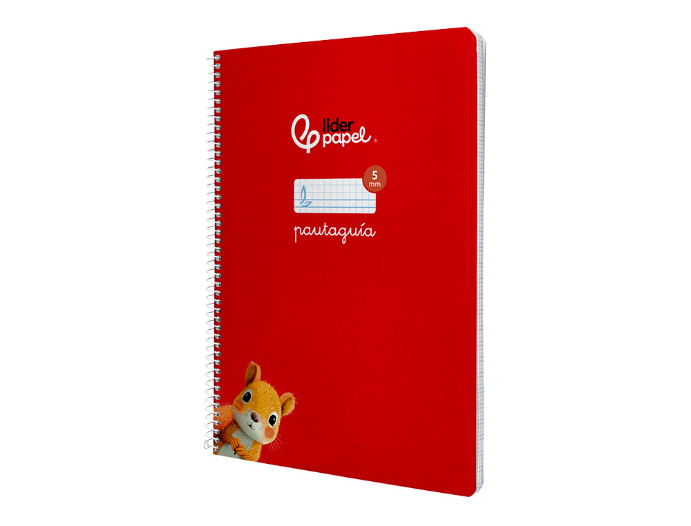 CUADERNO ESPIRAL LIDERPAPEL A4 PAUTAGUIA TAPA BLANDA 80H 75GR CUADRO PAUTADO 5MM COLOR ROJO