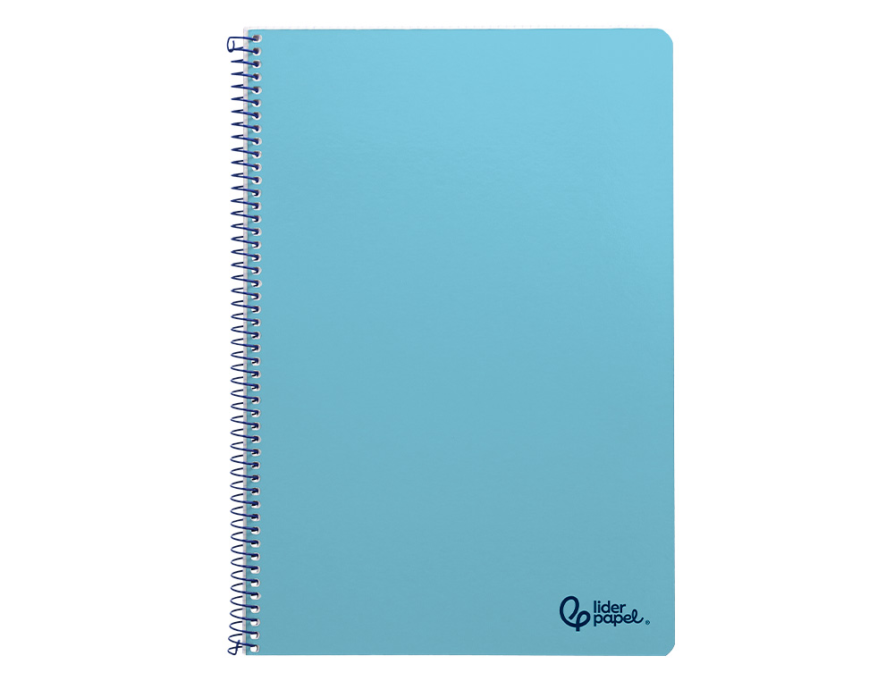 CUADERNO ESPIRAL LIDERPAPEL A4 SMART TAPA BLANDA 80H 75GR CUADRO 4MM CON MARGEN COLOR CELESTE