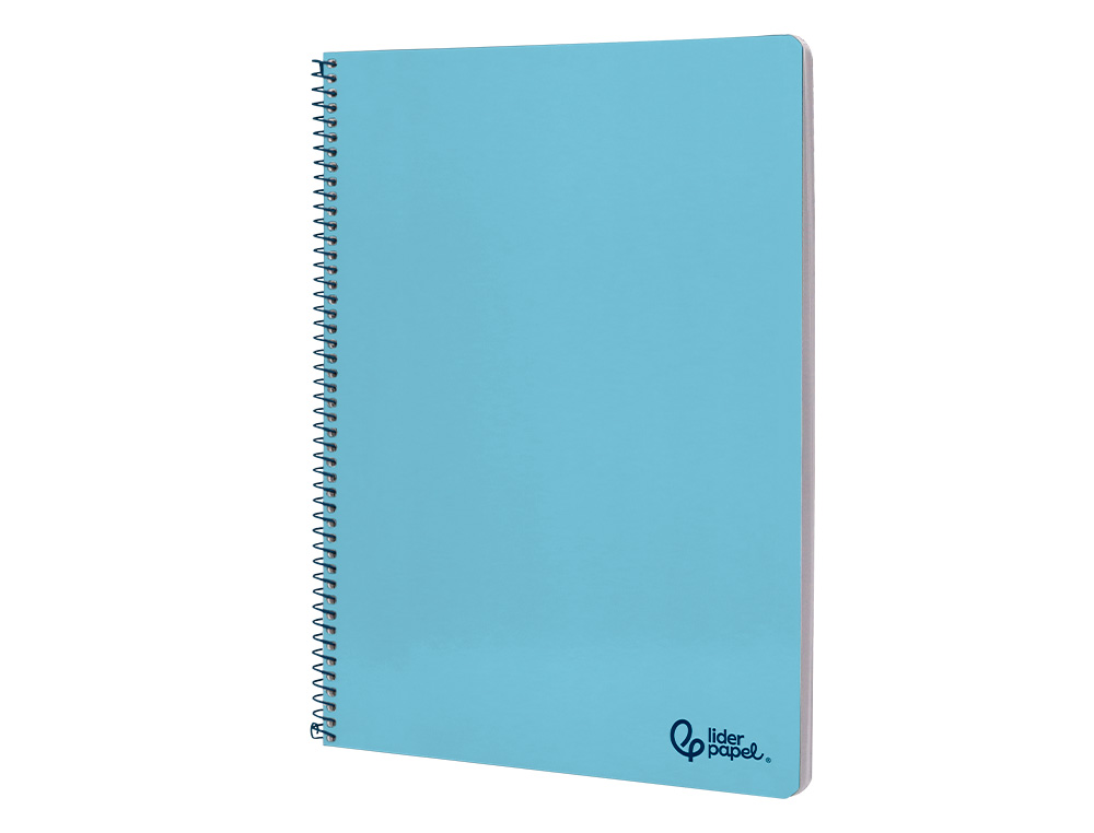 CUADERNO ESPIRAL LIDERPAPEL A4 SMART TAPA BLANDA 80H 75GR CUADRO 4MM CON MARGEN COLOR CELESTE