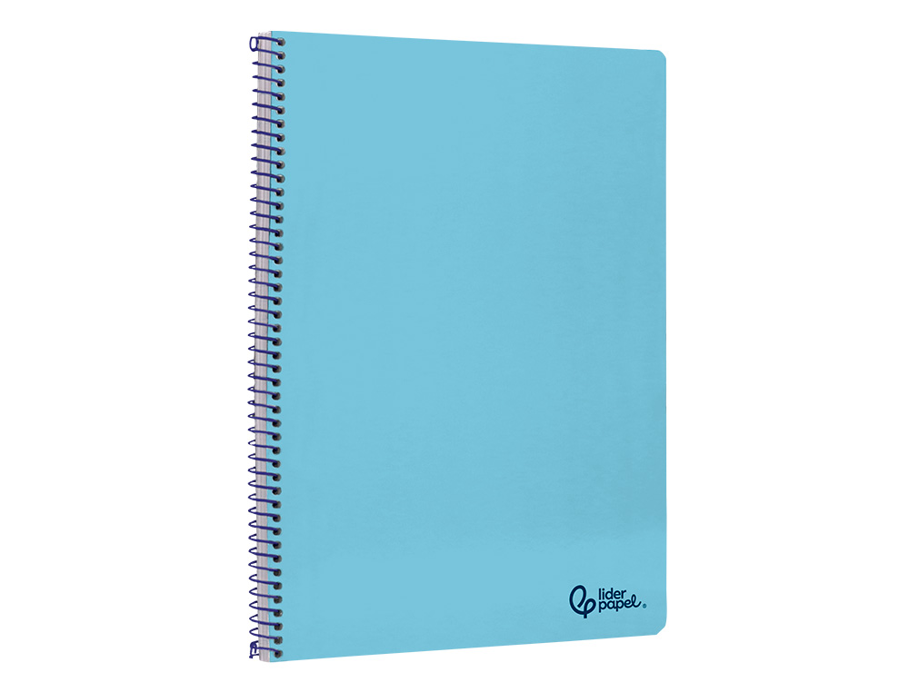 CUADERNO ESPIRAL LIDERPAPEL A4 SMART TAPA BLANDA 80H 75GR CUADRO 4MM CON MARGEN COLOR CELESTE