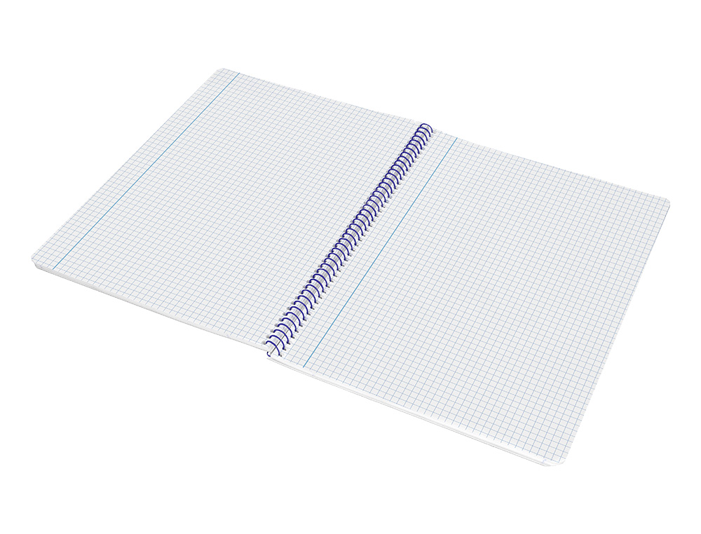 CUADERNO ESPIRAL LIDERPAPEL A4 SMART TAPA BLANDA 80H 75GR CUADRO 4MM CON MARGEN COLOR CELESTE