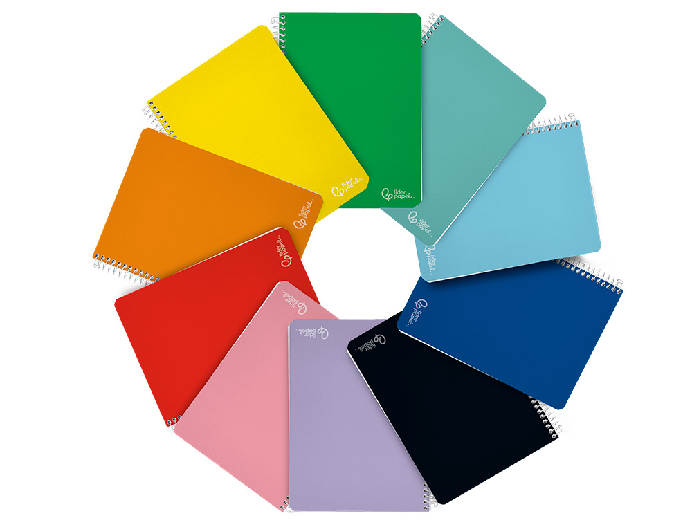 CUADERNO ESPIRAL LIDERPAPEL A4 WITTY TAPA DURA 80H 90GR CUADRO 3MM CON MARGEN COLORES SURTIDOS