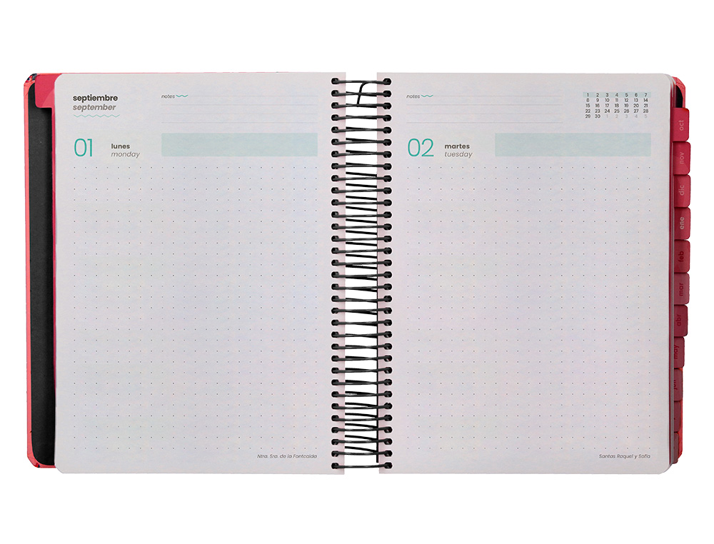 AGENDA ESCOLAR LIDERPAPEL 25-26 ESPIRAL PATTERNS ZIGZAG DIA PAGINA A5 BILINGÜE PAPEL FSC