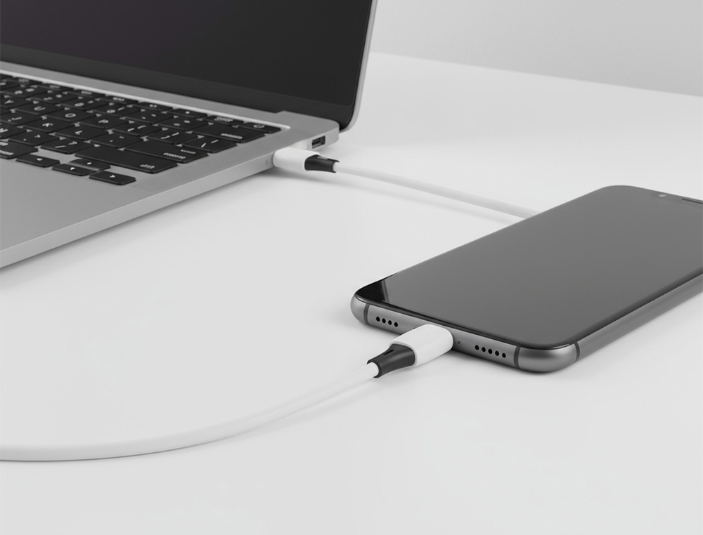 CABLE USB-C A USB-C Q-CONNECT PVC LONGITUD 1M BLANCO