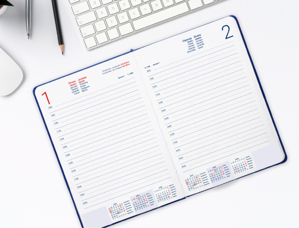 AGENDA ENCUADERNADA LIDERPAPEL SIFNOS A5 2026 ROJO PAPEL 70 GR FSC