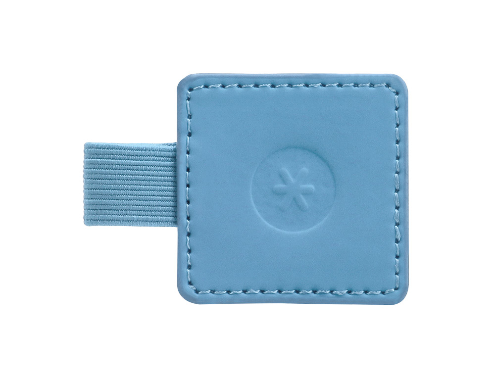PORTABOLIGRAFO AUTOADHESIVO ANTARTIK PARA CUADERNO NOTE CON ELASTICO HASTA 15 MM GROSOR 1 MM AZUL CLARO 40X40
