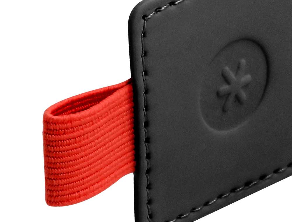 PORTABOLIGRAFO AUTOADHESIVO ANTARTIK PARA CUADERNO NOTE CON ELASTICO HASTA 15 MM GROSOR 1MM NEGRO Y ROJO
