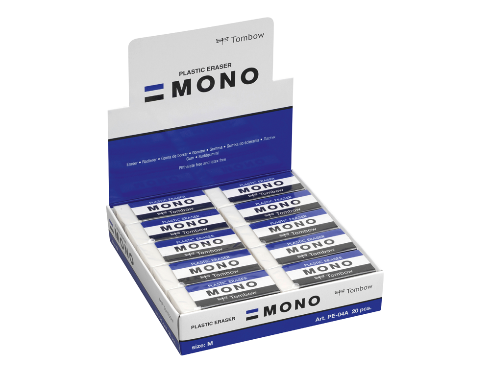 GOMA DE BORRAR TOMBOW PVC MONO TAMAO M