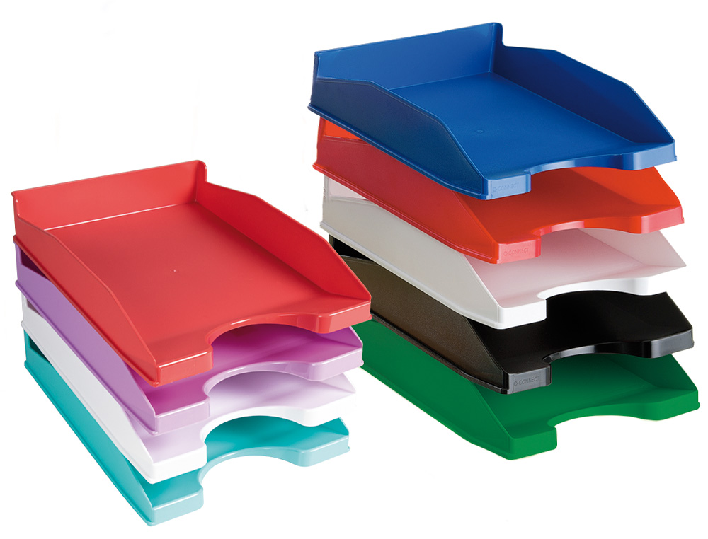 BANDEJA SOBREMESA PLASTICO Q-CONNECT AZUL OPACO 240X70X340 MM