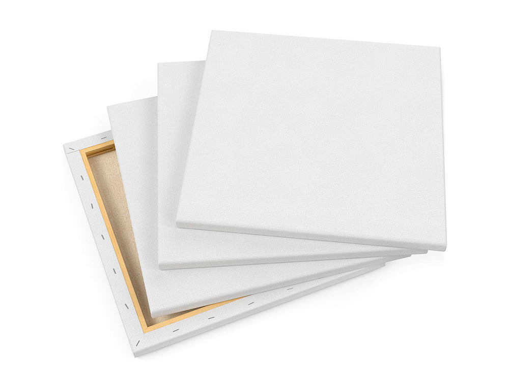 BASTIDOR LIDERPAPEL 4P LIENZO GRAPADO TRASERO ALGODON 100% MARCO PAWLONIA 1,8X3,8 CM BORDES MADERA 33X22 CM