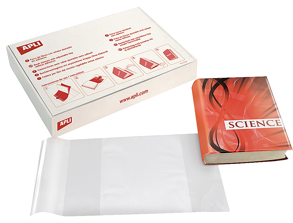 FORRALIBRO PVC CON SOLAPA AJUSTABLE ADHESIVO 280X530 MM