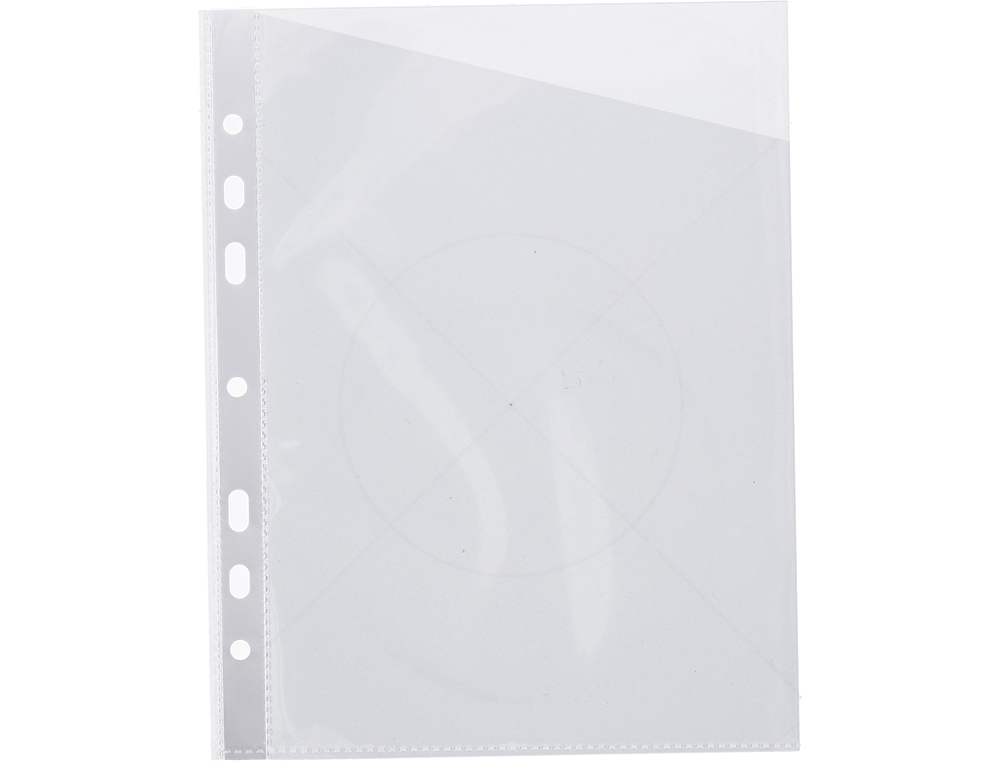 FUNDA Q-CONNECT CORTE OBLICUO 290X195 MM CRISTAL 4 TALADROS PVC 90 MC CAJA DE 100 UNIDADES