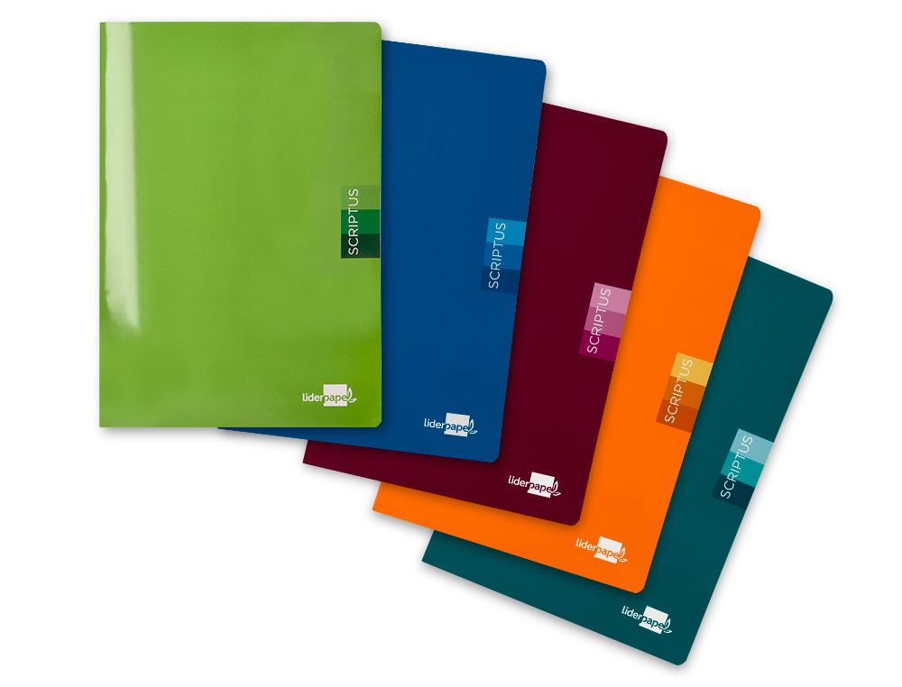 LIBRETA LIDERPAPEL SCRIPTUS A5+ PLUS 48 HOJAS 90GR RAYADO MONTESSORI 5MM CON MARGEN COLORES SURTIDOS
