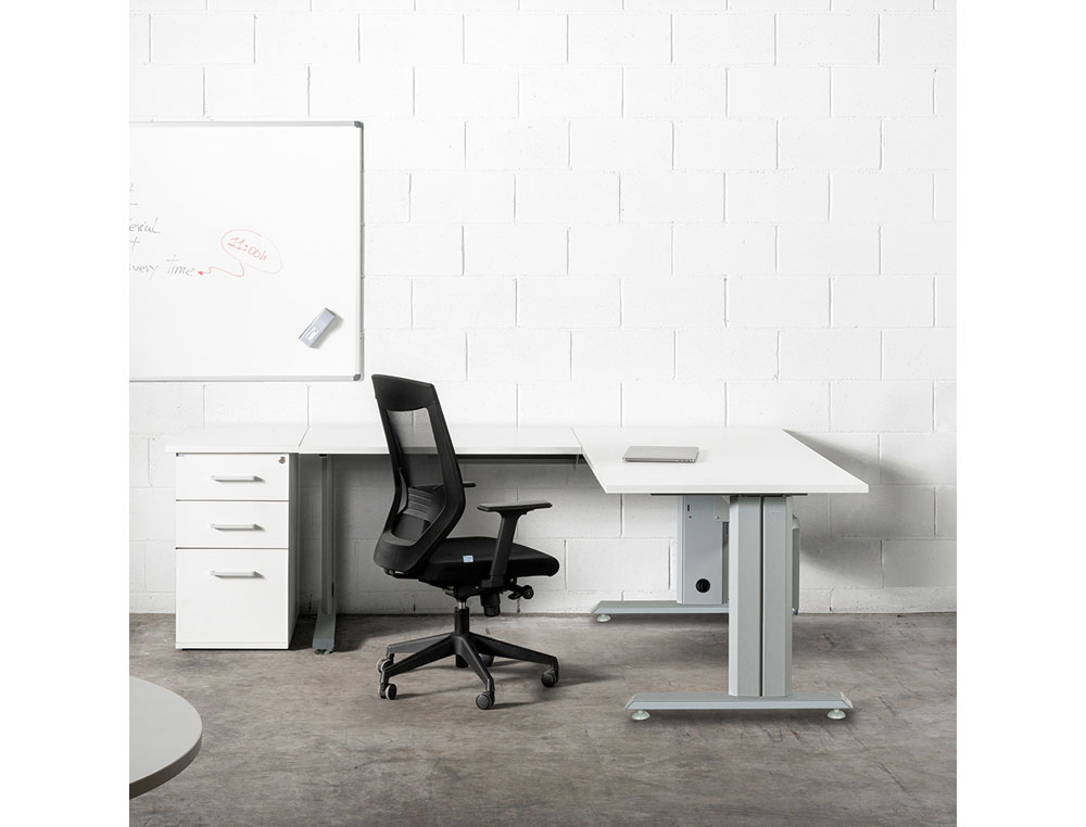 MESA DE OFICINA ROCADA METAL 2003AC04 GRIS/BLANCO 180X80 CM