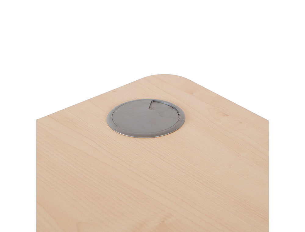 MESA ROCADA SERIE WORK 160X110X76 CM IZQUIERDA ACABADO AN02 GRIS/GRIS