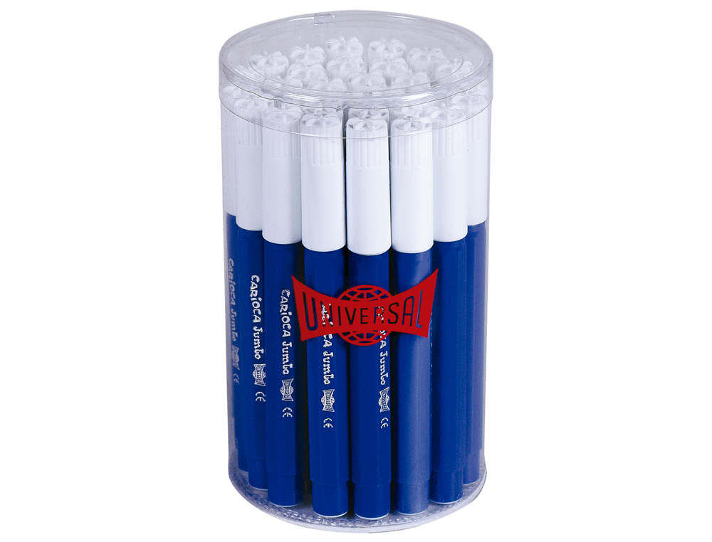 ROTULADOR CARIOCA JUMBO AZUL PUNTA GRUESA BOTE DE 30 UNIDADES