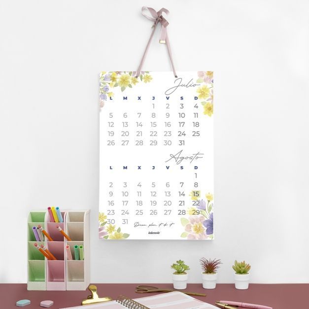Calendario de pared Flores 2020-2021- 16 meses